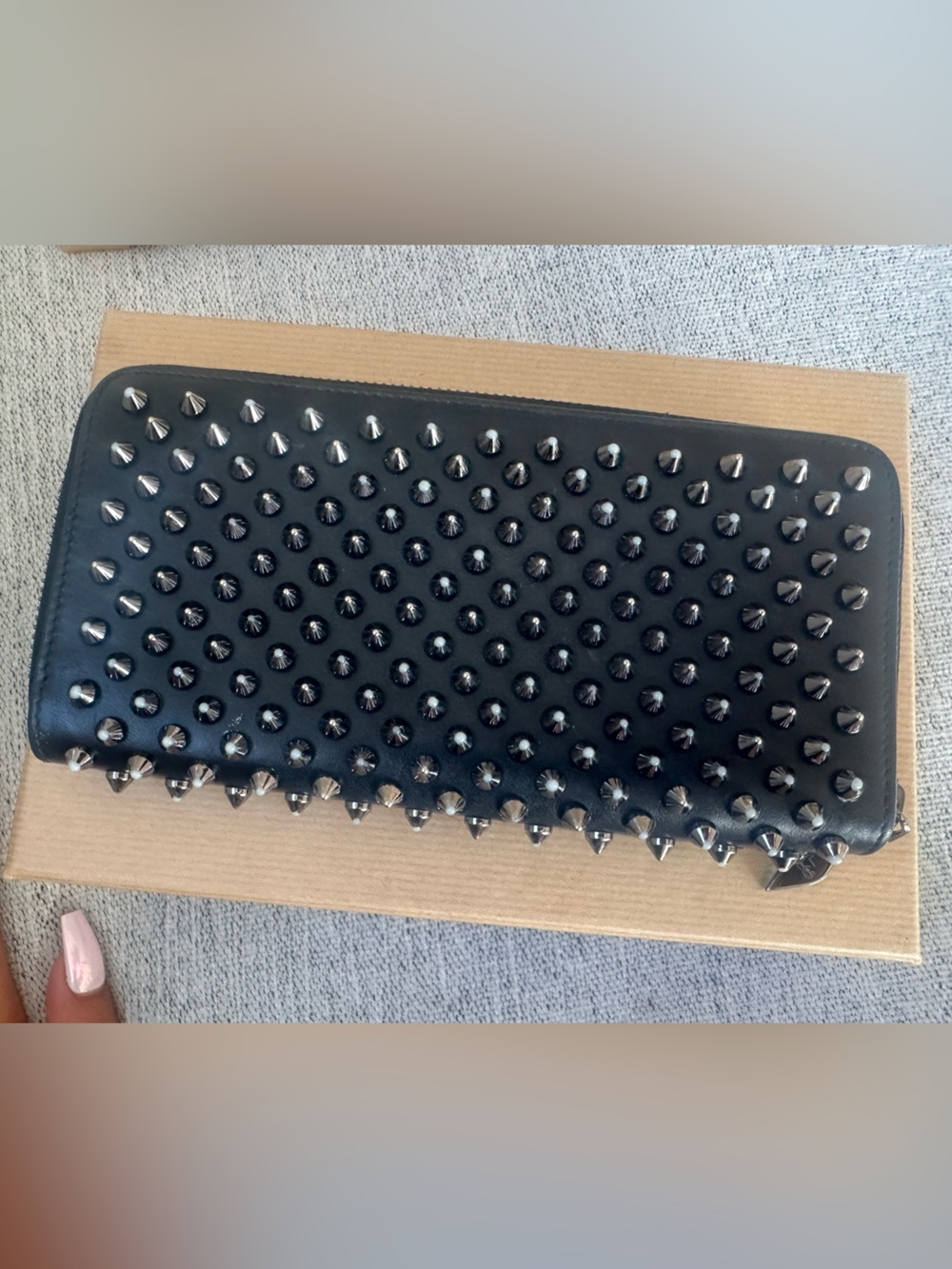 Christian Louboutin Black Zip-Around Wallet